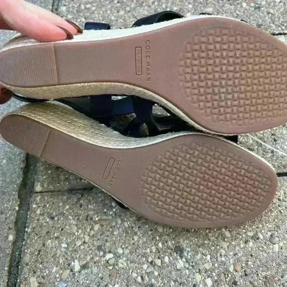 New Cole Haan Women's Crystal 70MM Wedge Black Sandal~ Size 10 - Picture 7 of 7